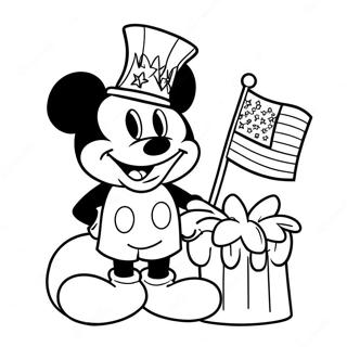 Pagina Para Colorir Da Celebracao Do 4 De Julho Do Mickey 68132-56195