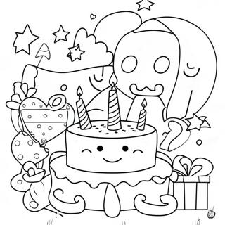 Pagina Para Colorir Da Celebracao Do 11o Aniversario Feliz 68222-56263