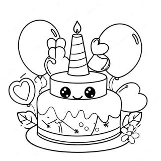 Pagina Para Colorir Da Celebracao Do 11o Aniversario Feliz 68222-56264