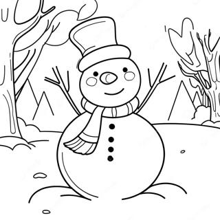 Pagina Para Colorir Do Boneco De Neve Do Primeiro Dia De Inverno 68252-56286