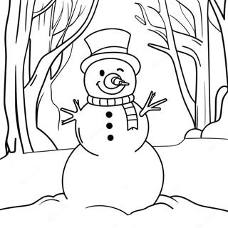 Pagina Para Colorir Do Boneco De Neve Do Primeiro Dia De Inverno 68252-56287