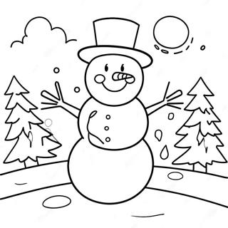 Pagina Para Colorir Do Boneco De Neve Do Primeiro Dia De Inverno 68252-56288