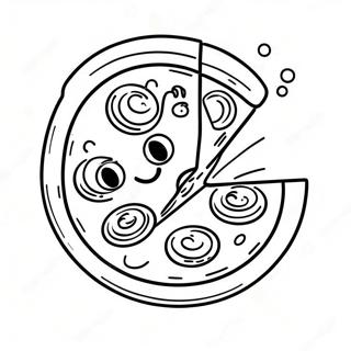 Pagina Para Colorir De Emoji De Pizza Fofo 68293-56318