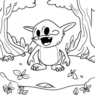 Pagina Para Colorir De Cena Da Floresta Goblincore 68312-56330