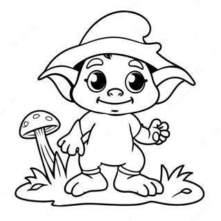 Pagina Para Colorir De Goblin Fofo Com Cogumelos 68313-56334