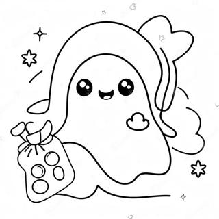 Fantasma Kawaii Fofo Páginas Para Colorir