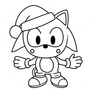 Pagina Para Colorir Do Sonic Com Chapeu De Papai Noel 6855-5575