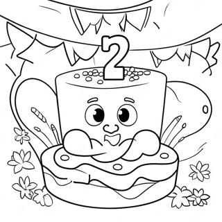 Pagina Para Colorir Da Celebracao Do 12o Aniversario Feliz 68562-56535