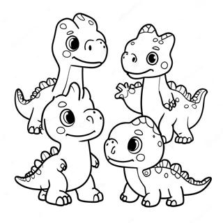 Pagina Para Colorir Da Fofa Familia De Dinossauros No Dia De Acao De Gracas 68593-56565