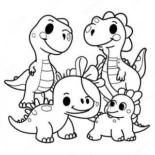 Pagina Para Colorir Da Fofa Familia De Dinossauros No Dia De Acao De Gracas 68593-56566