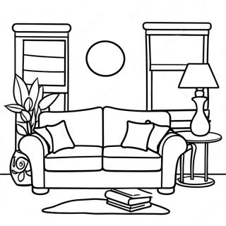 Pagina Para Colorir Do Sofa Aconchegante Da Sala De Estar 68734-56666