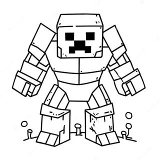 Pagina Para Colorir Do Golem De Neve Do Minecraft 68823-56735