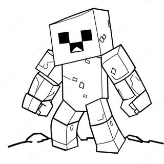 Pagina Para Colorir Do Fofo Golem De Neve Do Minecraft 68824-56737