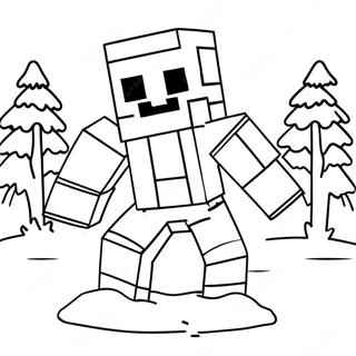 Pagina Para Colorir Do Fofo Golem De Neve Do Minecraft 68824-56738