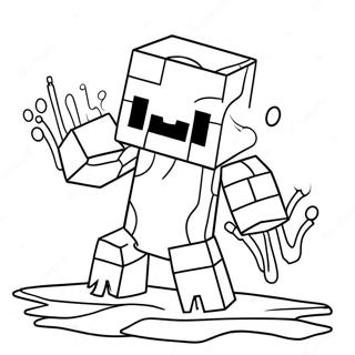 Pagina Para Colorir Do Fofo Golem De Neve Do Minecraft 68824-56739