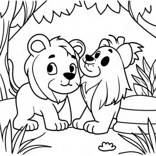 Pagina Para Colorir De Personagens Leao Brincando Na Selva 68844-56747