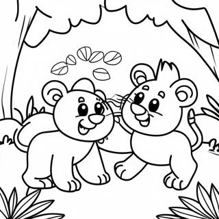 Pagina Para Colorir De Personagens Leao Brincando Na Selva 68844-56748