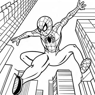 Pagina Para Colorir Do Homem Aranha Balancando Pela Cidade 68874-56785