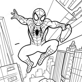 Pagina Para Colorir Do Homem Aranha Balancando Pela Cidade 68874-56786