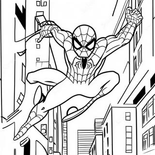 Pagina Para Colorir Do Homem Aranha Balancando Pela Cidade 68874-56787