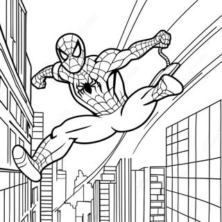 Pagina Para Colorir Do Homem Aranha Balancando Pela Cidade 68874-56788