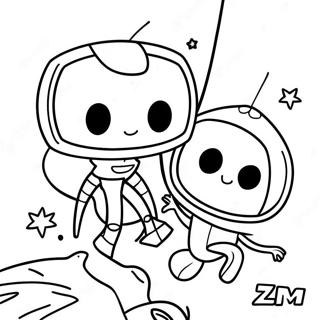 Pagina Para Colorir Do Zim E Gir No Espaco 6895-5607