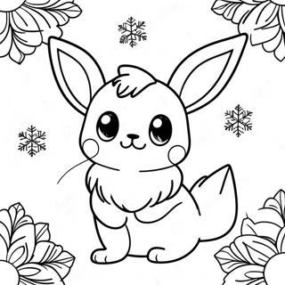 Pagina Para Colorir Do Eevee Com Flocos De Neve 68964-56850