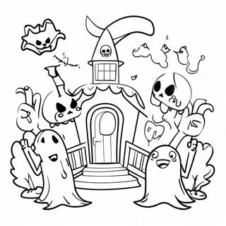 Pagina Para Colorir Dos Personagens Spookiz Em Uma Casa Assombrada 69014-56913