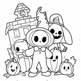 Pagina Para Colorir Dos Personagens Spookiz Em Uma Casa Assombrada 69014-56914