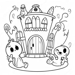 Pagina Para Colorir Dos Personagens Spookiz Em Uma Casa Assombrada 69014-56915