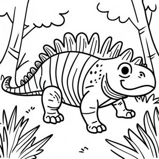 Pagina Para Colorir Do Dimetrodon Colorido Em Uma Floresta 69024-56893