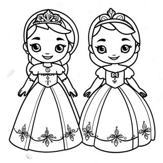 Bonecas De Papel Elsa E Anna Páginas Para Colorir