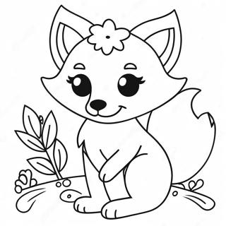 Pagina Para Colorir De Raposa Kawaii Fofa Com Flores 6905-5614