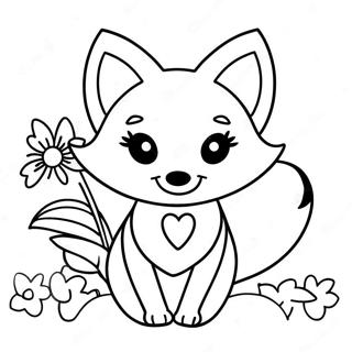 Pagina Para Colorir De Raposa Kawaii Fofa Com Flores 6905-5615