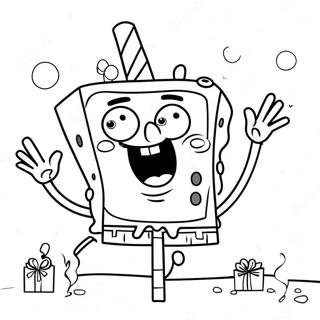 Spongebob Feliz Aniversário Páginas Para Colorir