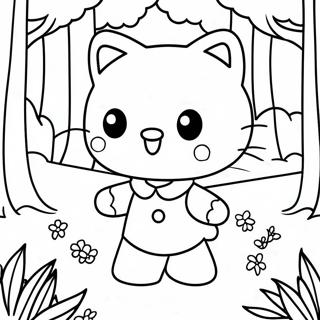 Pagina Para Colorir Da Hello Kitty Explorando Uma Floresta Magica 6915-5621