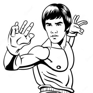 Pagina Para Colorir De Bruce Lee Em Pose De Acao 69333-57142