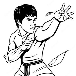 Pagina Para Colorir De Bruce Lee Em Pose De Acao 69333-57143