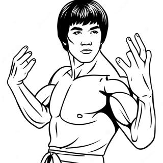 Pagina Para Colorir De Bruce Lee Em Pose De Acao 69333-57144