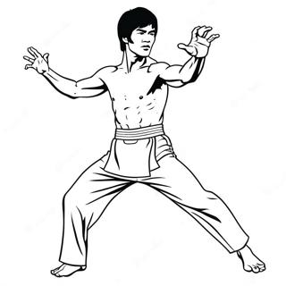 Pagina Para Colorir De Bruce Lee Em Kicking Iconico 69334-57145