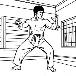 Pagina Para Colorir De Bruce Lee Em Kicking Iconico 69334-57146