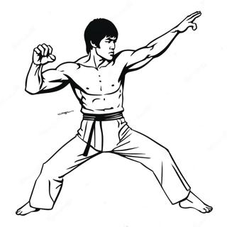 Pagina Para Colorir De Bruce Lee Em Kicking Iconico 69334-57148