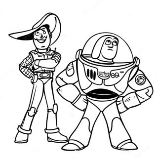 Pagina Para Colorir Da Aventura Do Woody E Buzz Lightyear 6945-5645