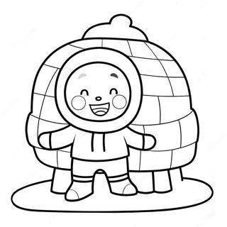 Pagina Para Colorir Do Esquimo Feliz Com Igloo 69464-57241