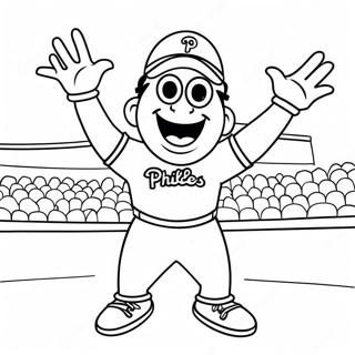 Pagina Para Colorir Do Engracado Mascote Dos Phillies Dancando 69544-57291