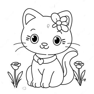 Pagina Para Colorir Da Charmmy Kitty Adoravel Com Flores 69884-57566