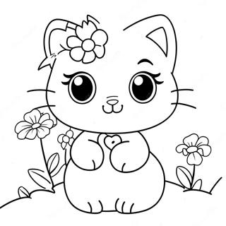 Pagina Para Colorir Da Charmmy Kitty Adoravel Com Flores 69884-57567