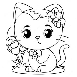 Pagina Para Colorir Da Charmmy Kitty Adoravel Com Flores 69884 57792