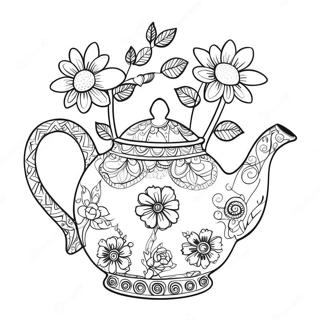 Pagina Para Colorir Da Chaleira Fantastica Com Flores 69914-57824