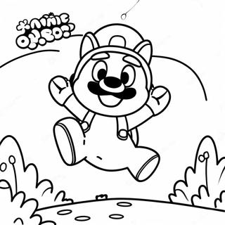 Pagina Para Colorir Do Mario Tanooki Pulando No Ar 69964 57852